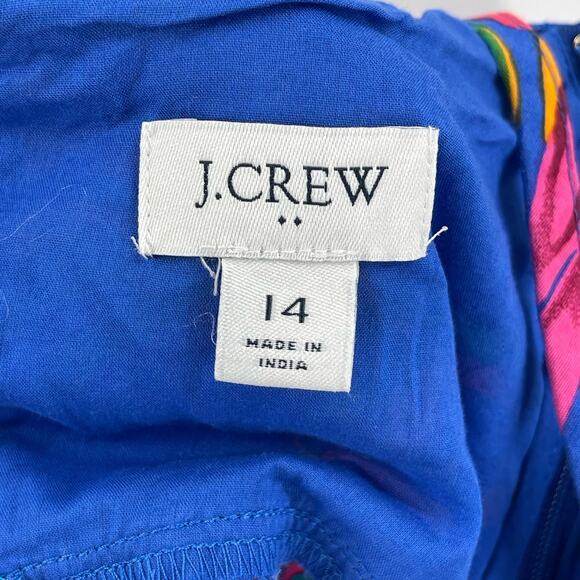 J.CREW FACTORY Tank Top Size 14 Blue Floral Tropical Tie Back Strappy Summer - Picture 5 of 16